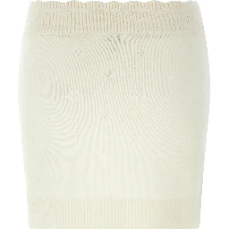 White Wool Long Skirt