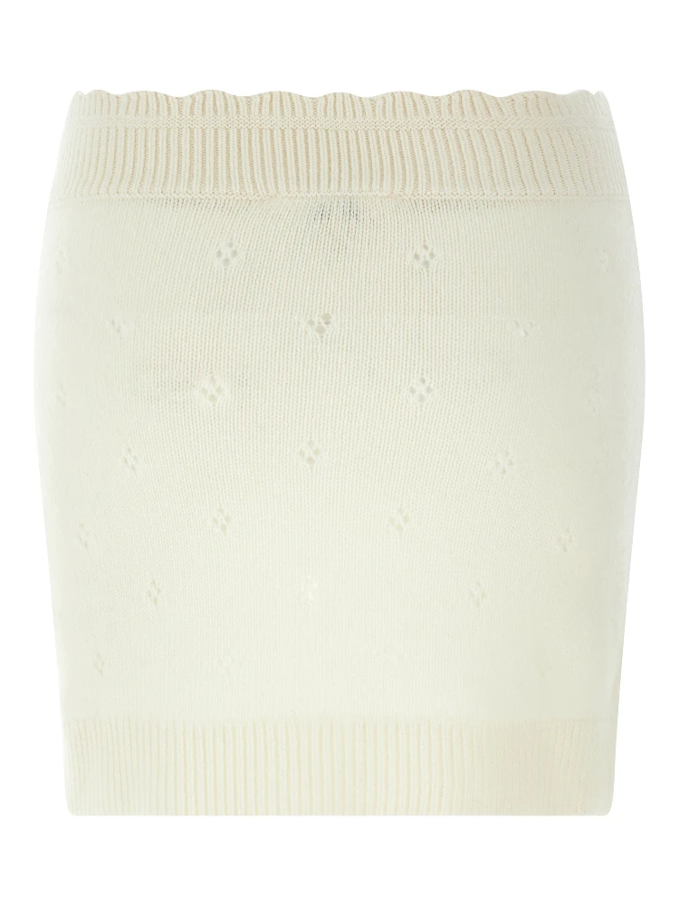 White Wool Long Skirt alternative