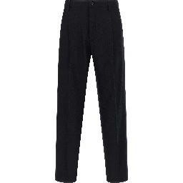 Blue Wool Casual Pants