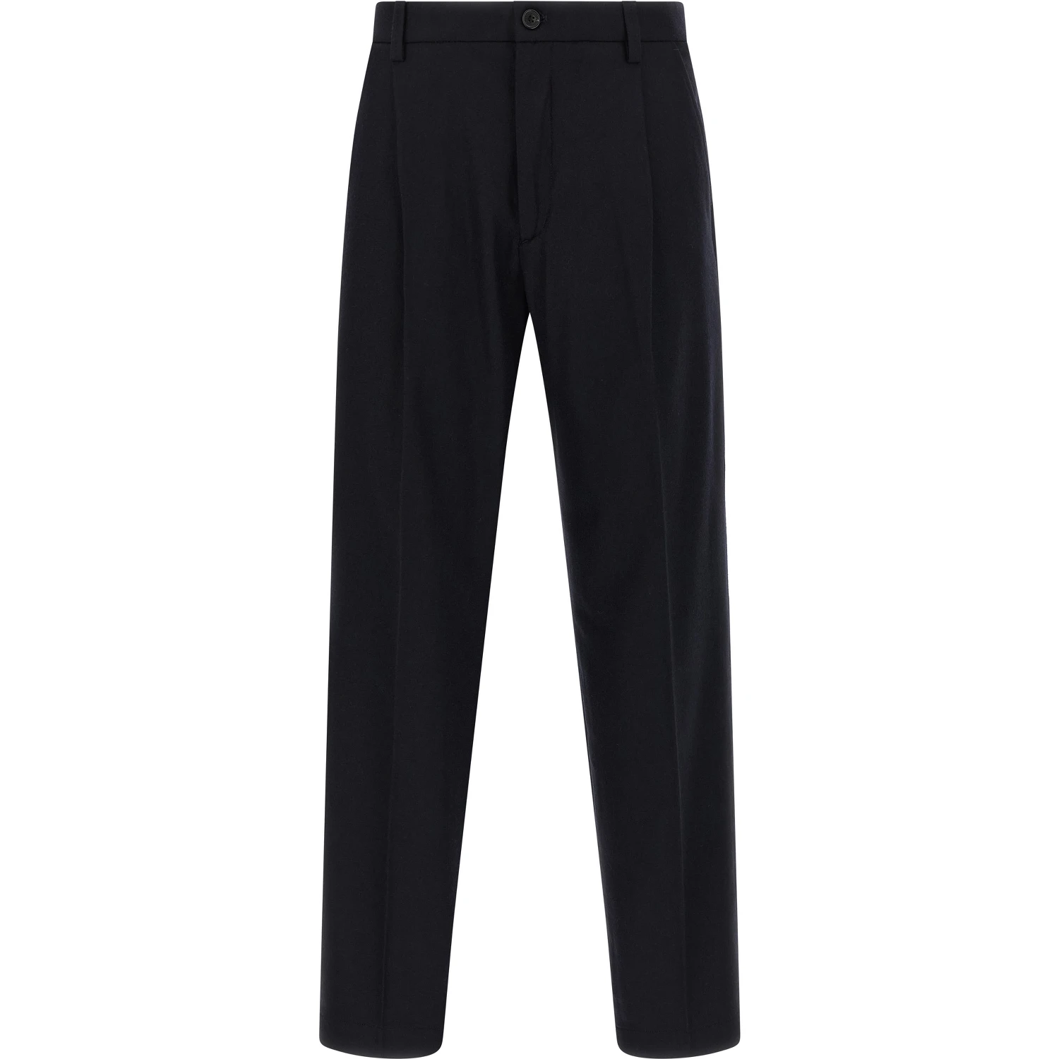 Blue Wool Casual Pants