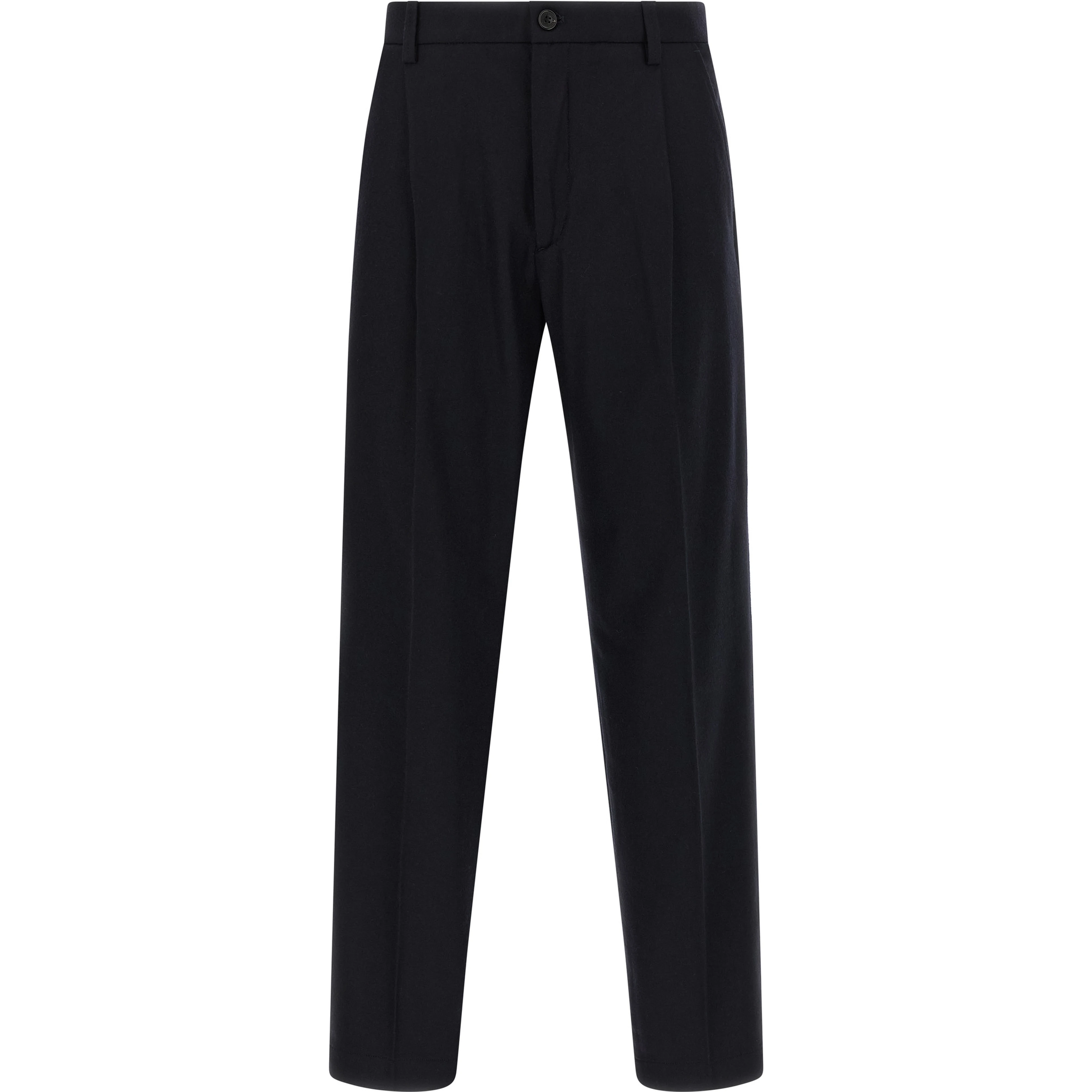 Blue Wool Casual Pants