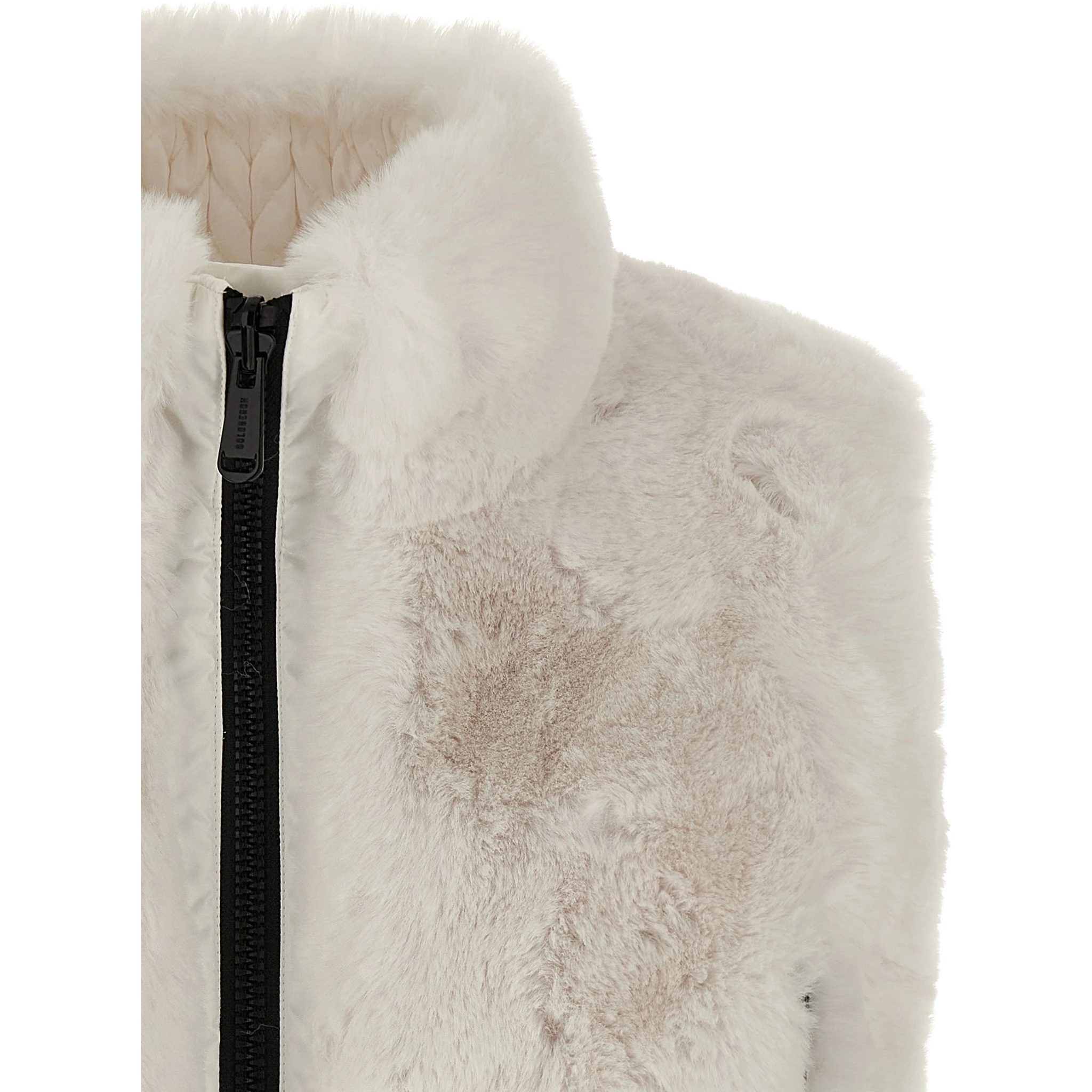 White Polyester Sleeveless Jacket