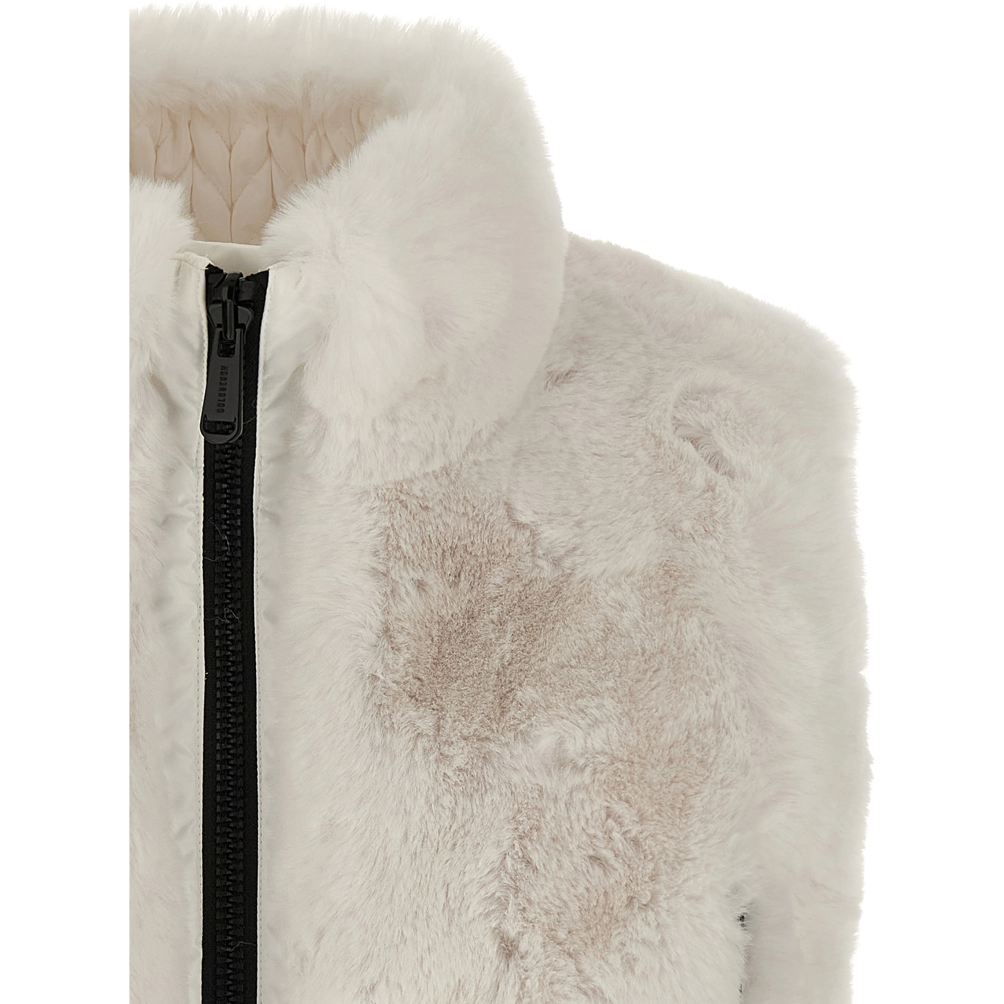 White Polyester Sleeveless Jacket