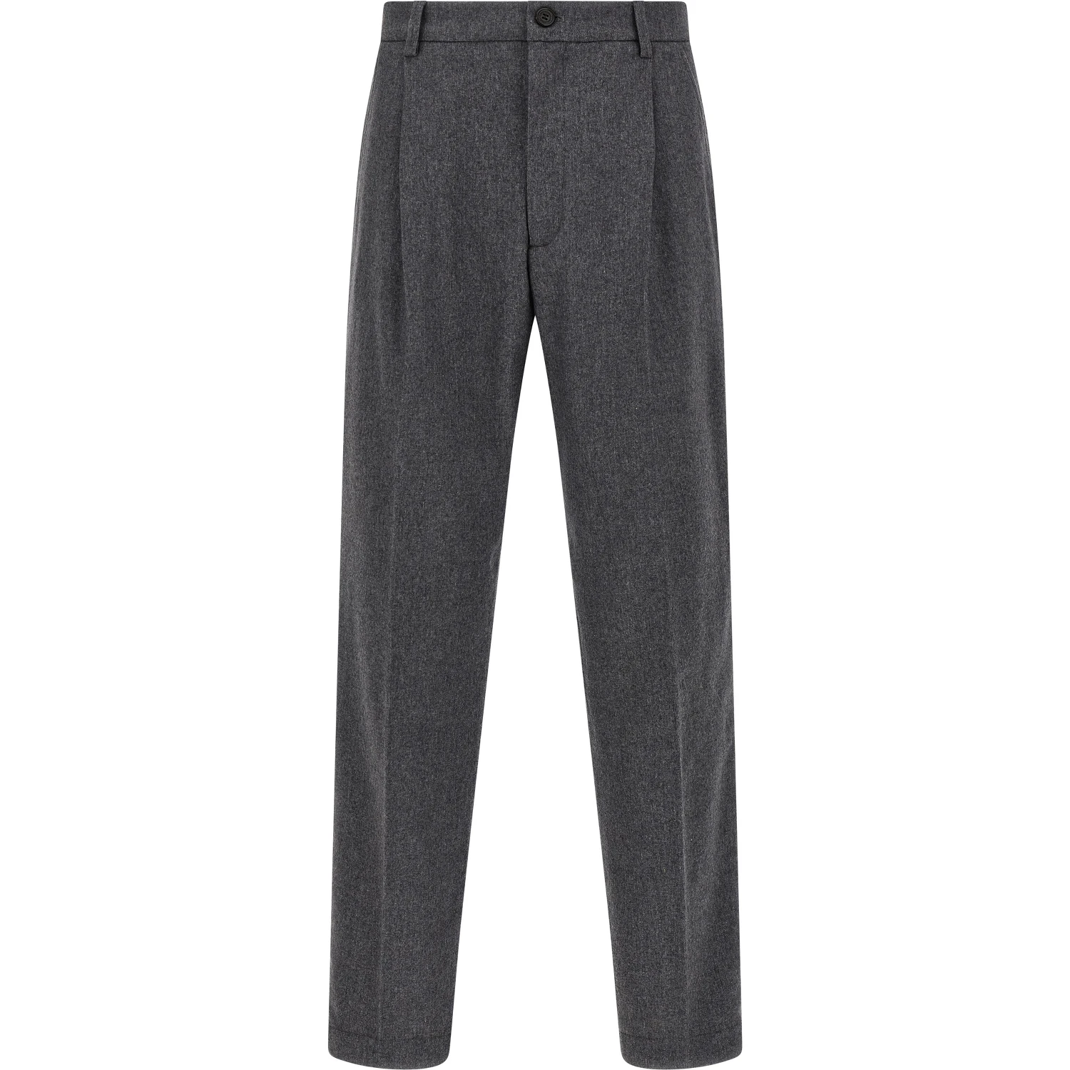Gray Wool Casual Pants