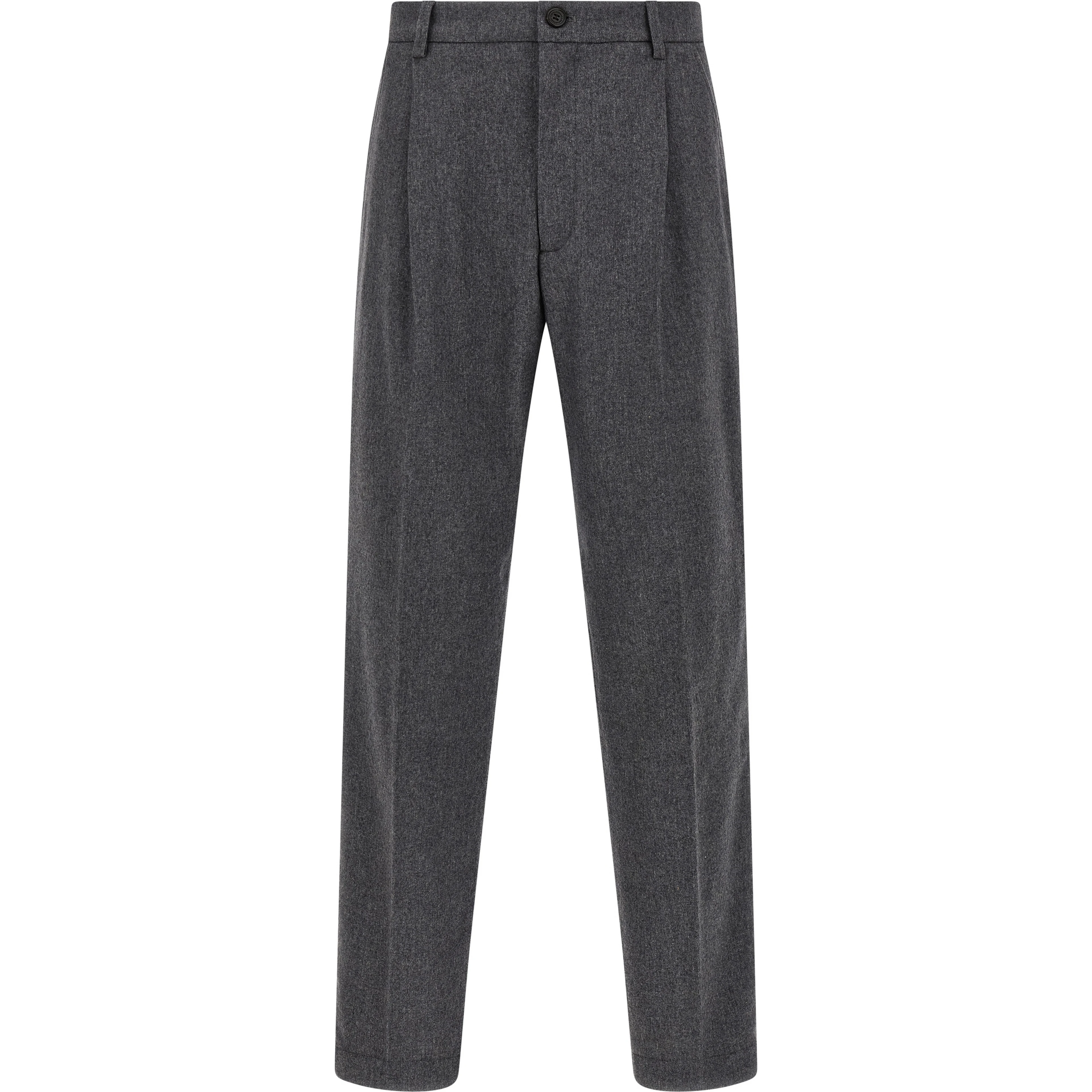 Gray Wool Casual Pants