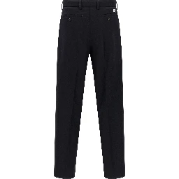 Blue Wool Casual Pants