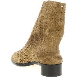 Beige Calfskin Ankle Boots