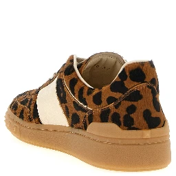 Brown Calfskin Low Top Sneakers