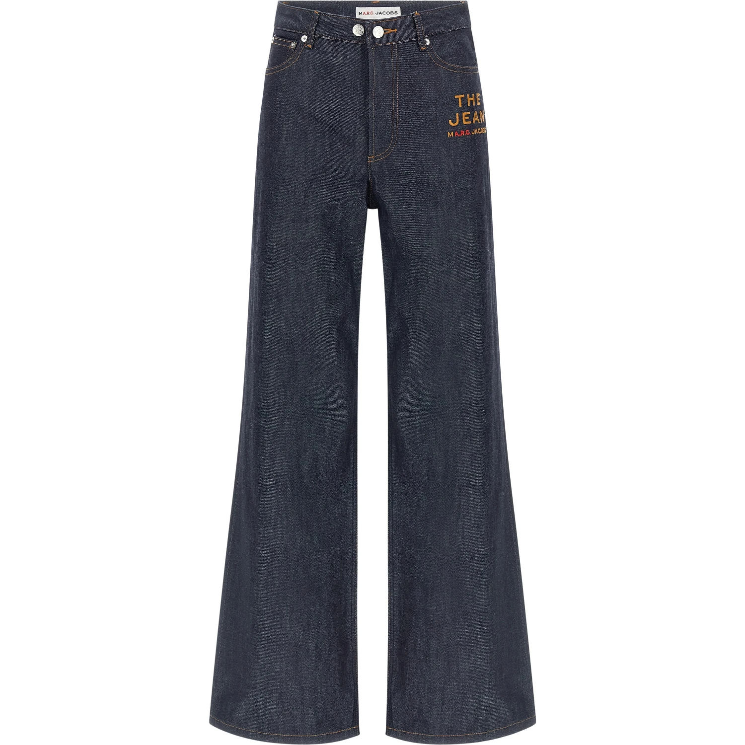 Blue Cotton Straight-Leg Jeans
