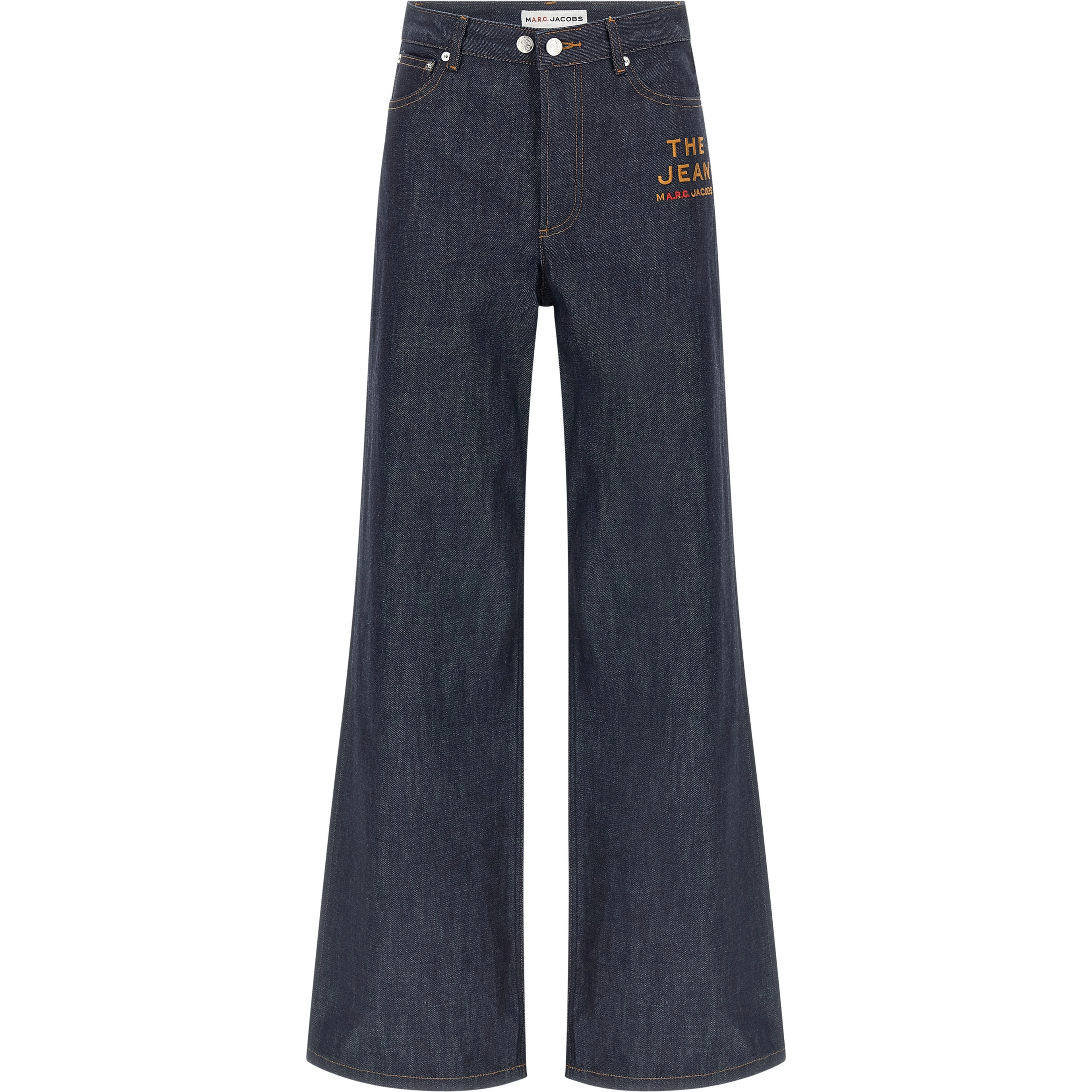 Blue Cotton Straight-Leg Jeans