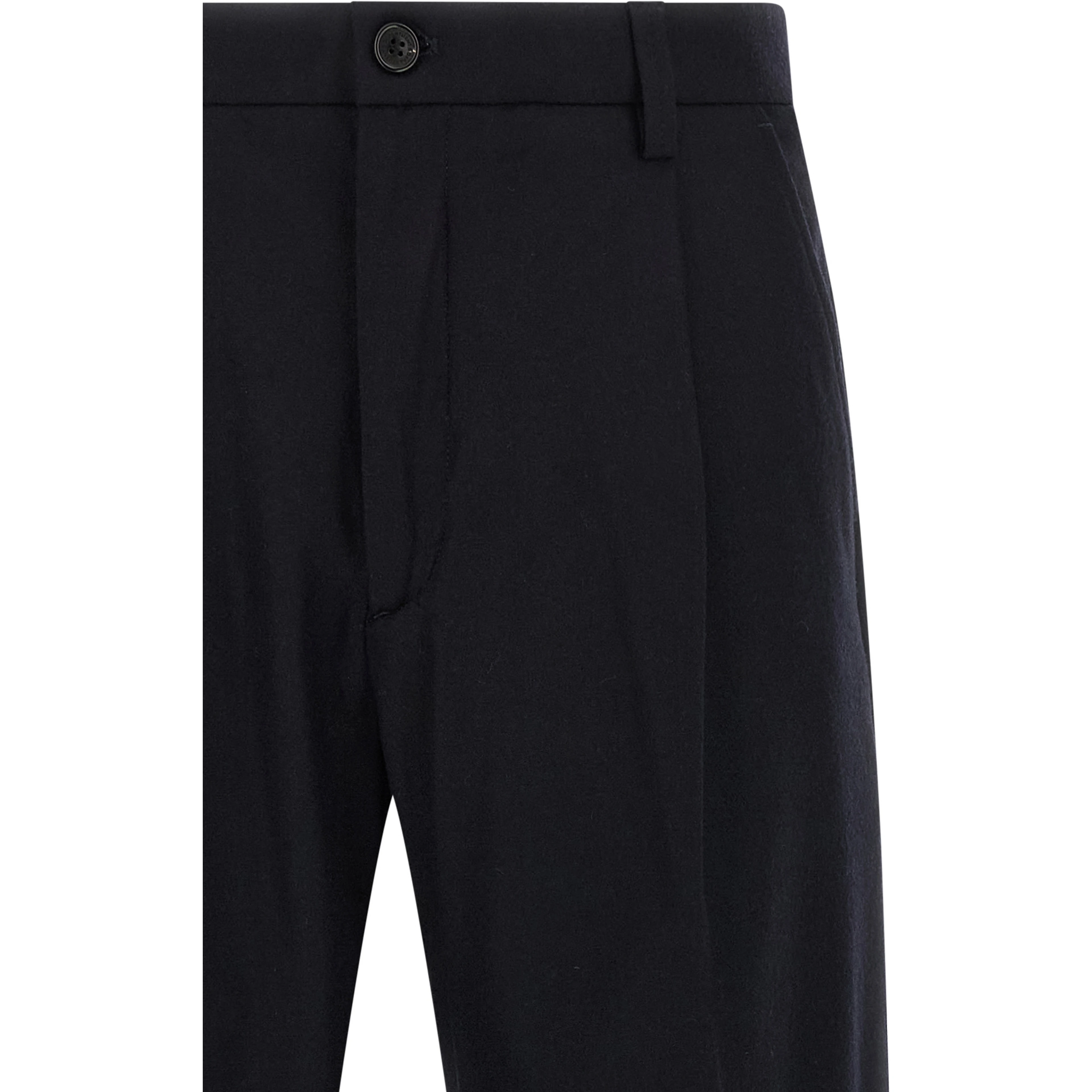 Blue Wool Casual Pants