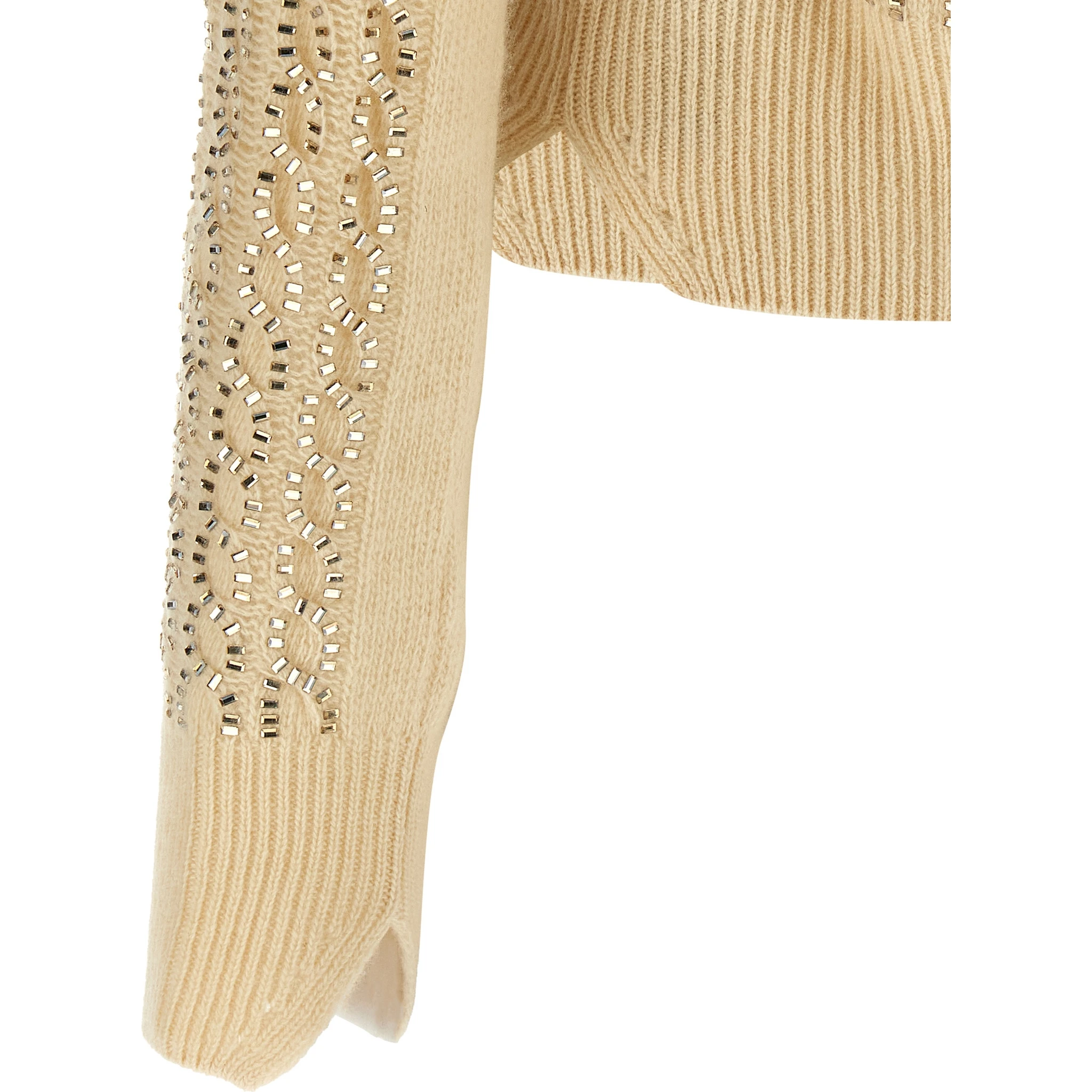 Beige Virgin Wool Cardigan