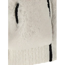 White Polyester Sleeveless Jacket