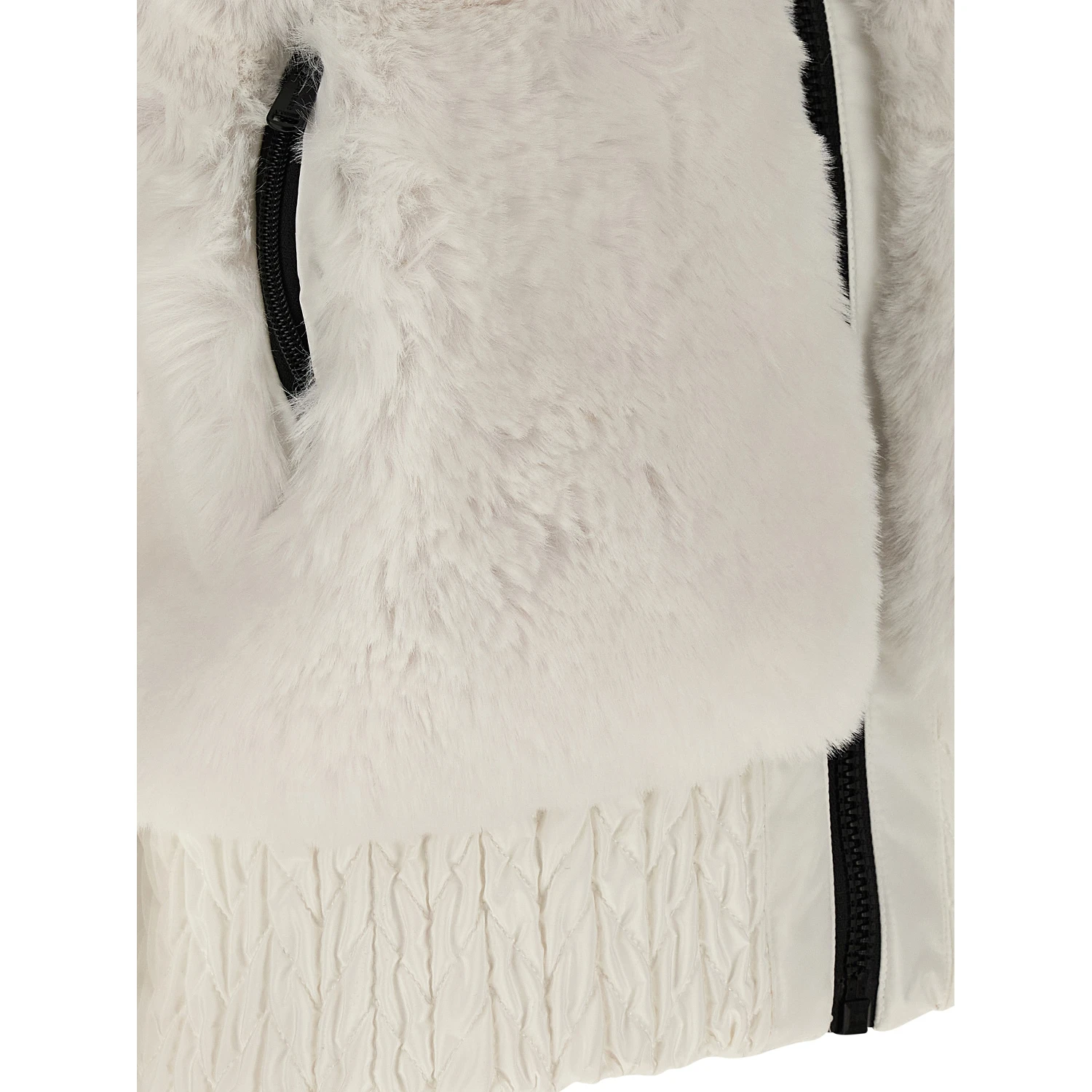 White Polyester Sleeveless Jacket