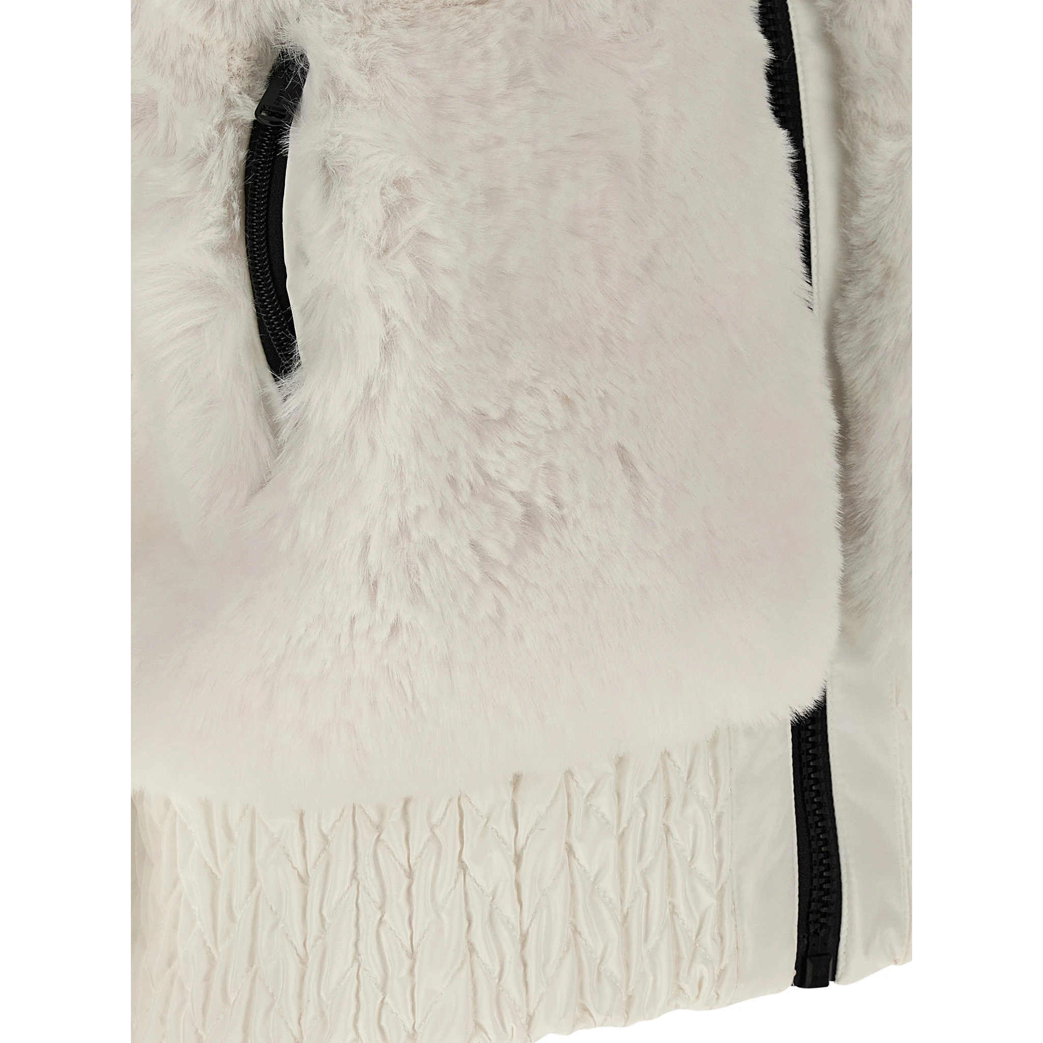 White Polyester Sleeveless Jacket