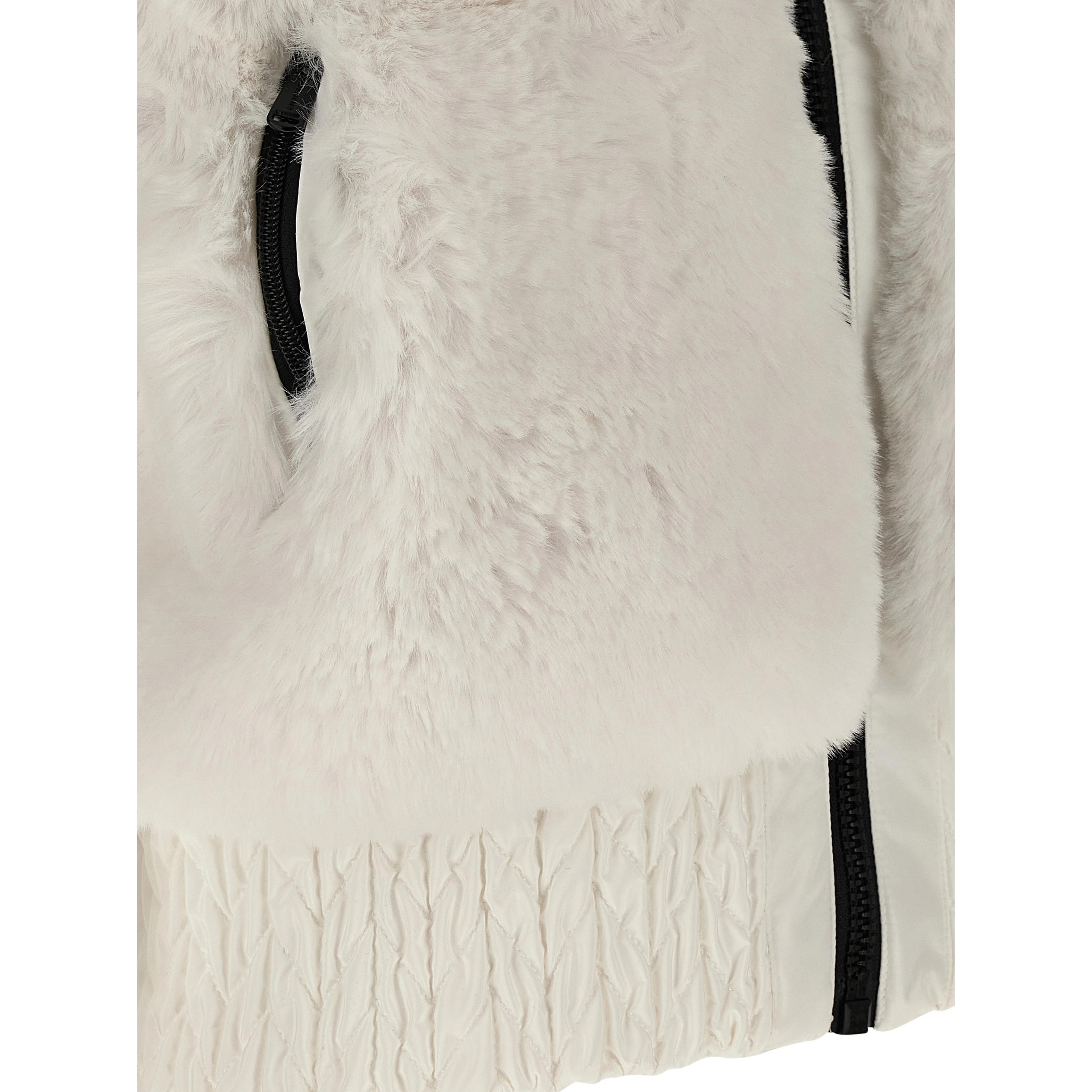 White Polyester Sleeveless Jacket