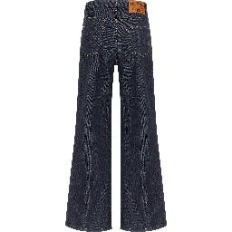 Blue Cotton Straight-Leg Jeans