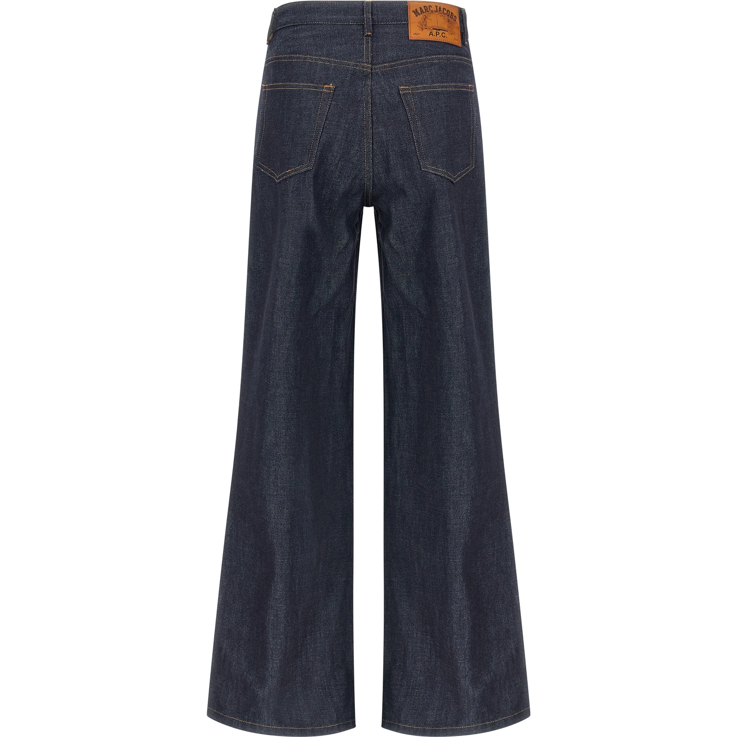 Blue Cotton Straight-Leg Jeans