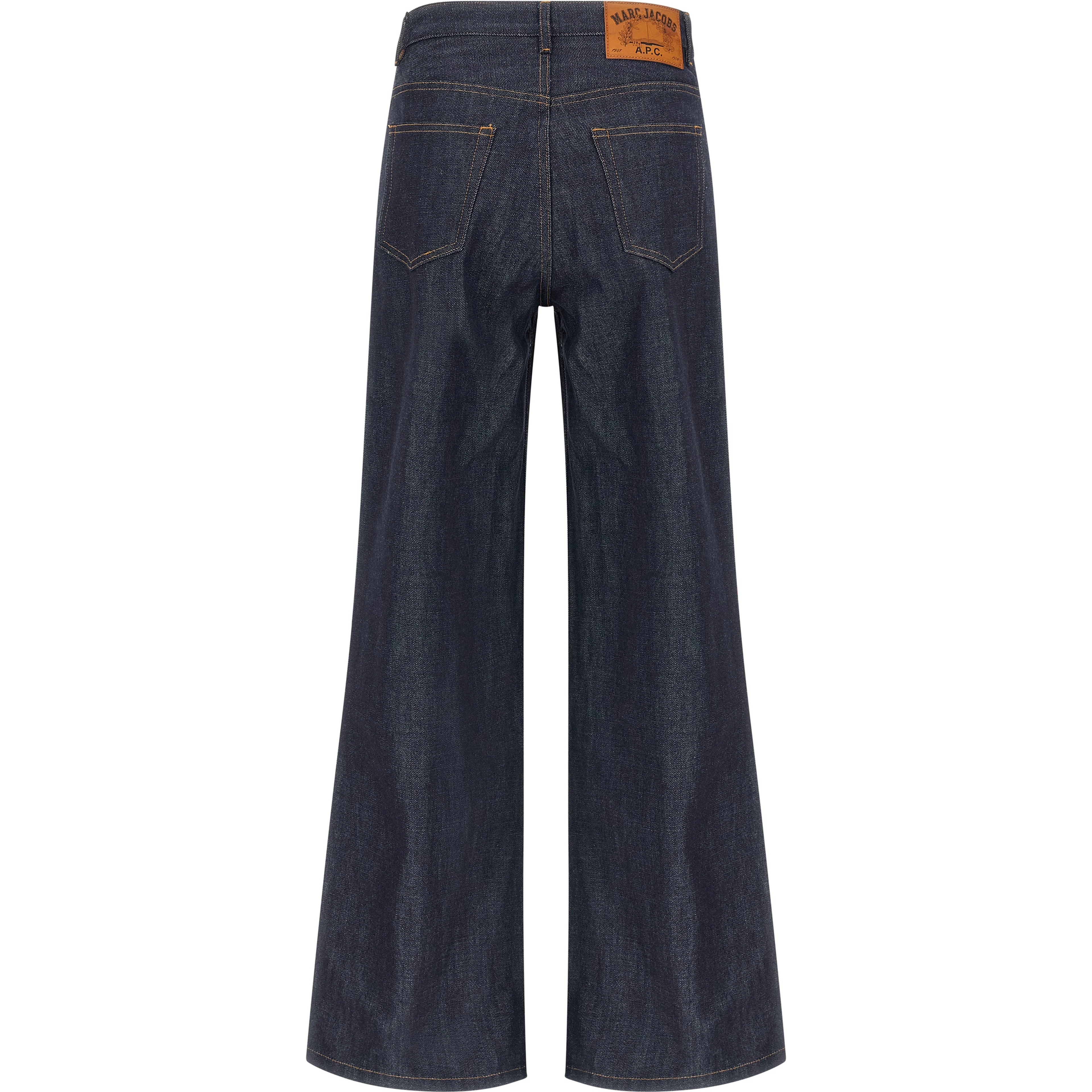 Blue Cotton Straight-Leg Jeans