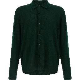 Bicolor Merino Wool Cardigan