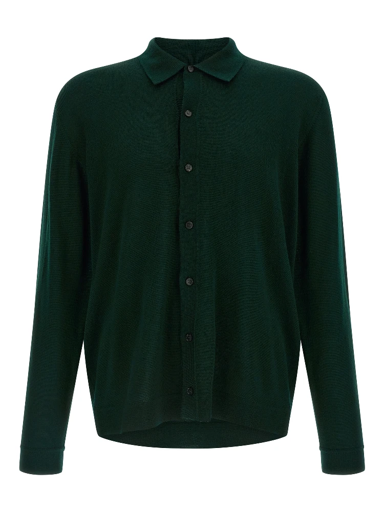 Bicolor Merino Wool Cardigan