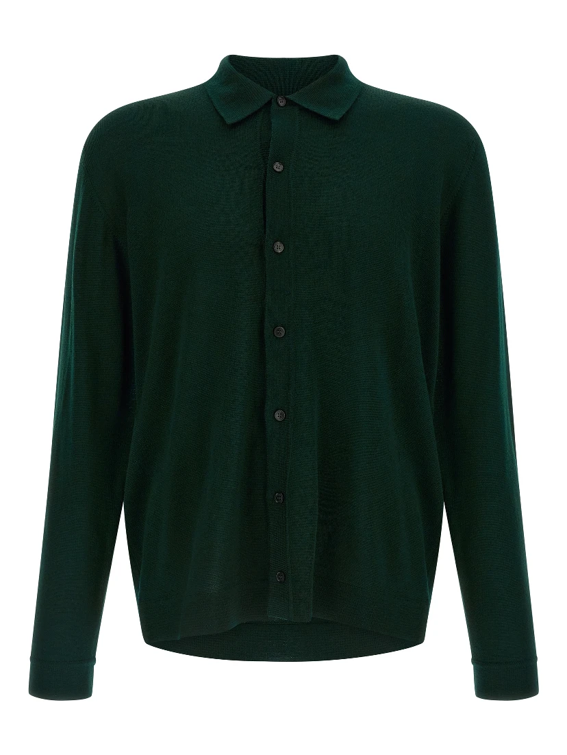 Bicolor Merino Wool Cardigan