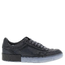 Black Lamb Leather Low Top Sneakers