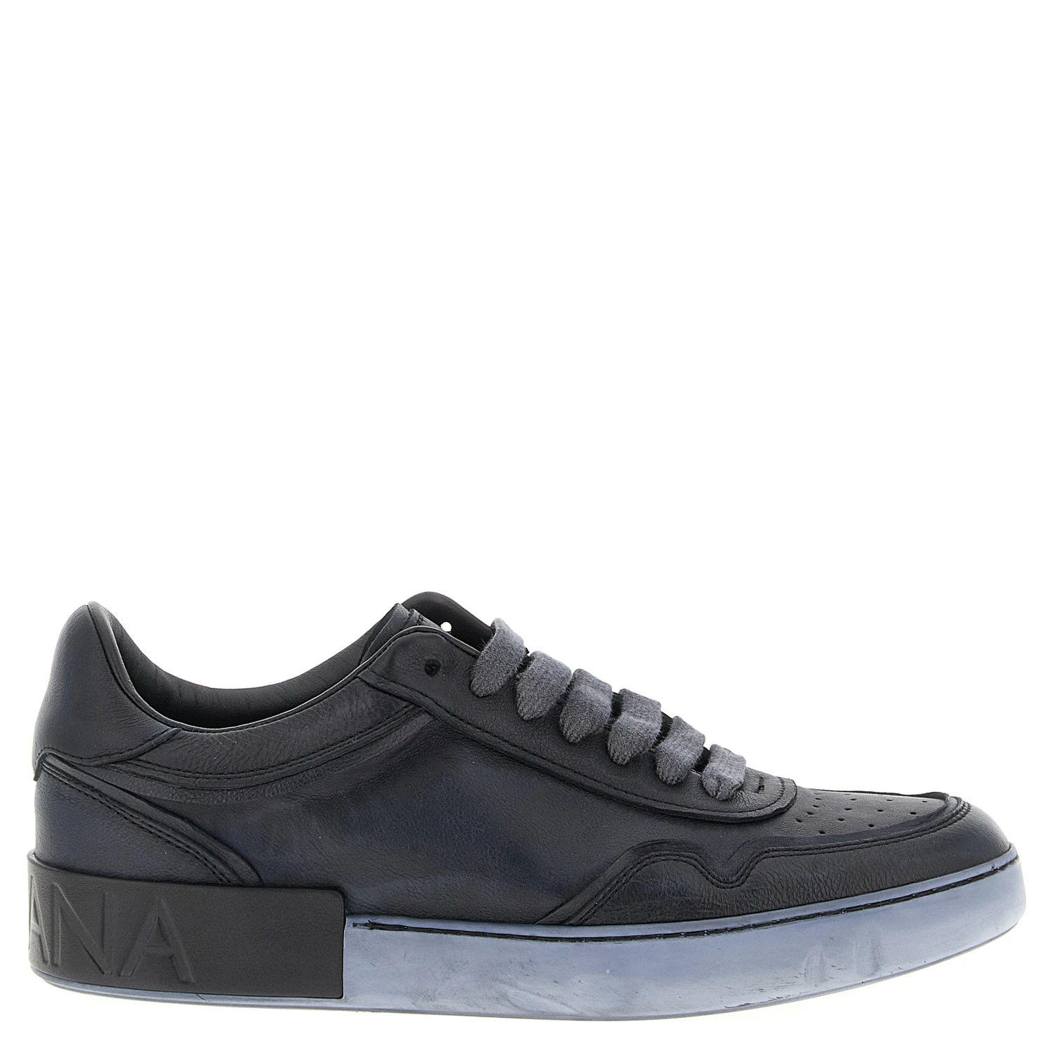 Black Lamb Leather Low Top Sneakers