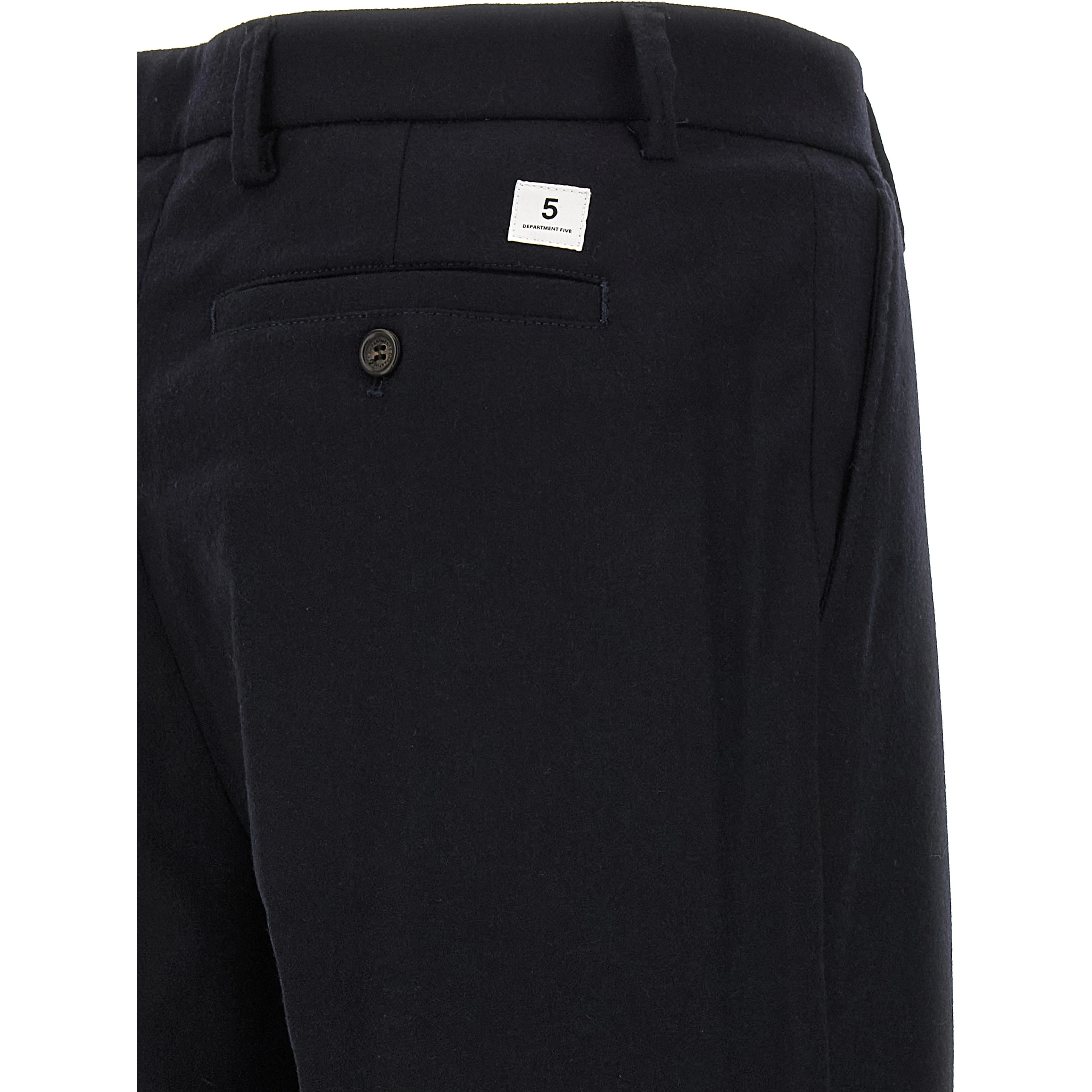 Blue Wool Casual Pants