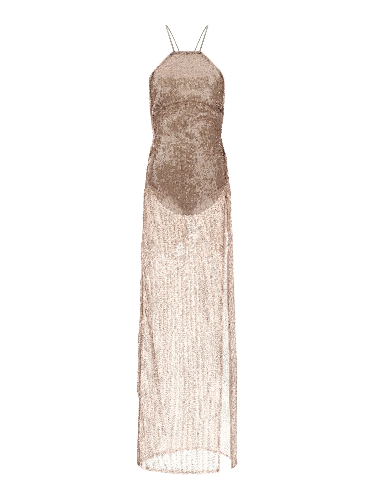 Multicolor Polyester Long Dress
