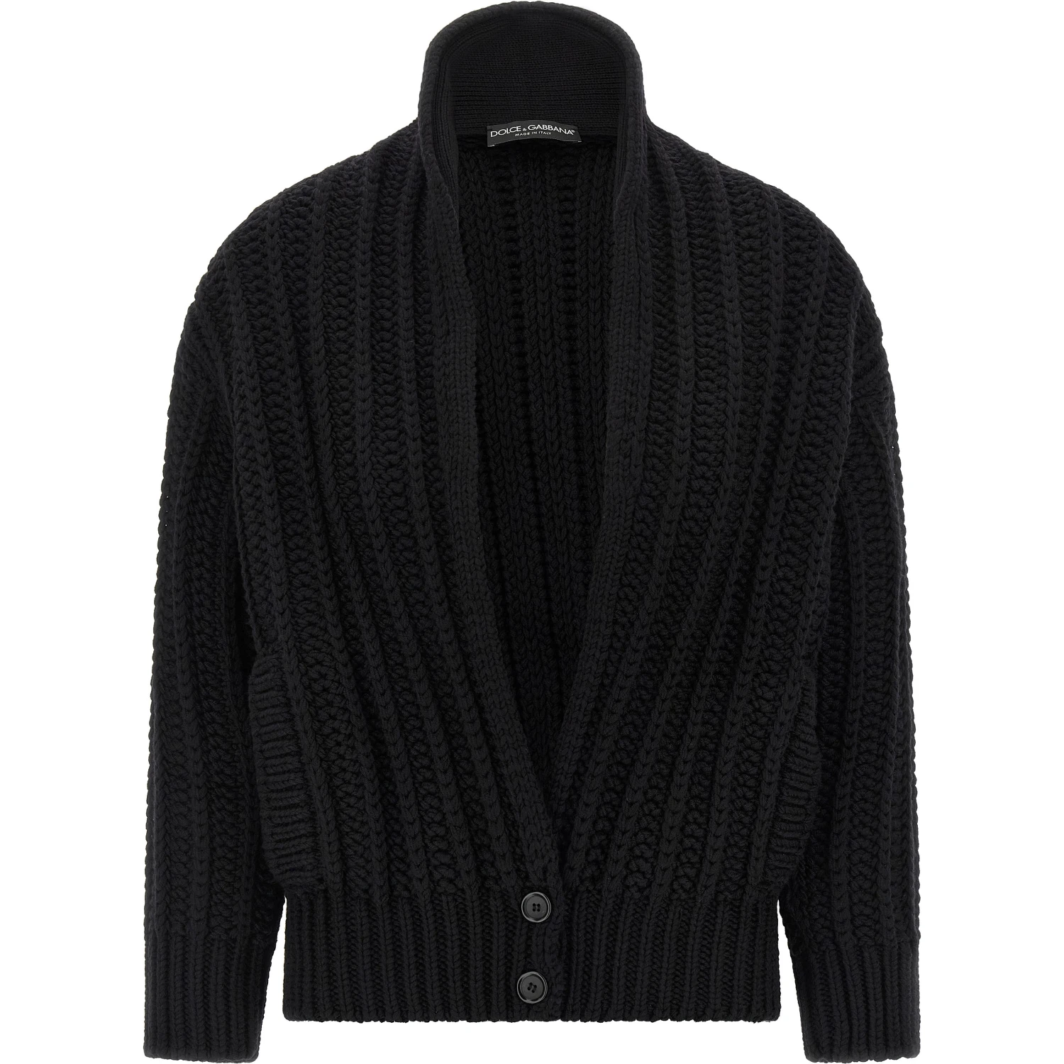Black Virgin Wool Cardigan