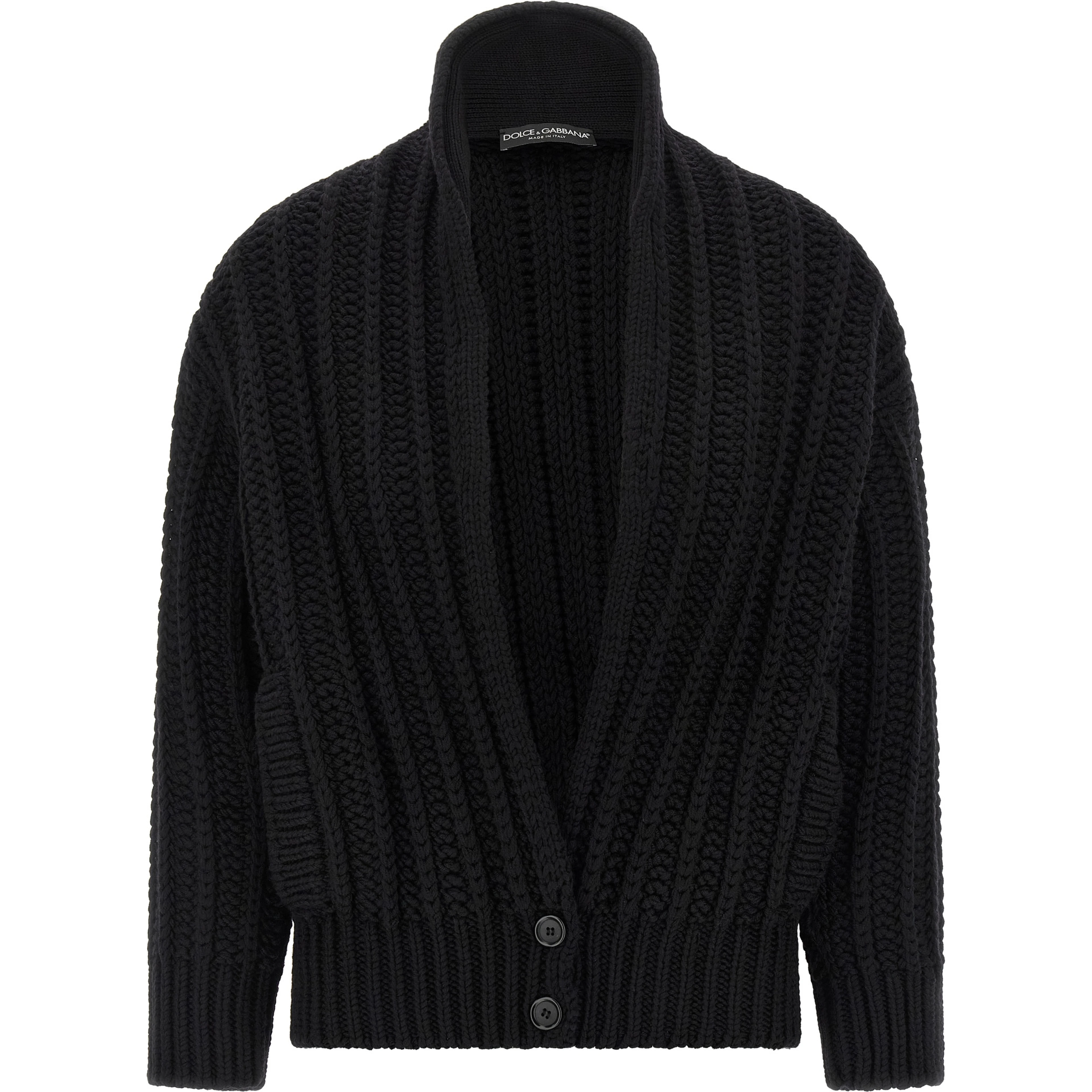 Black Virgin Wool Cardigan
