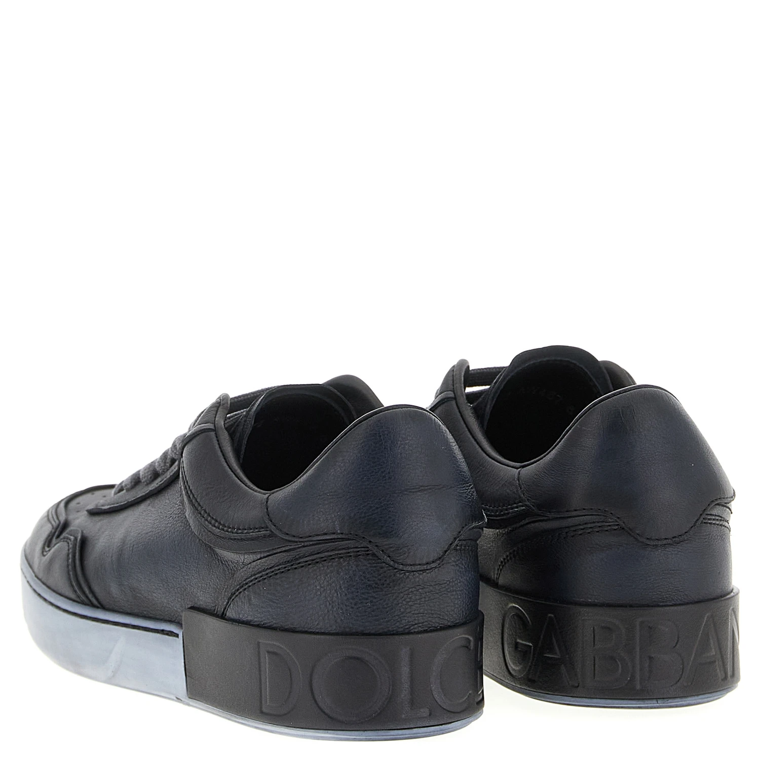 Black Lamb Leather Low Top Sneakers