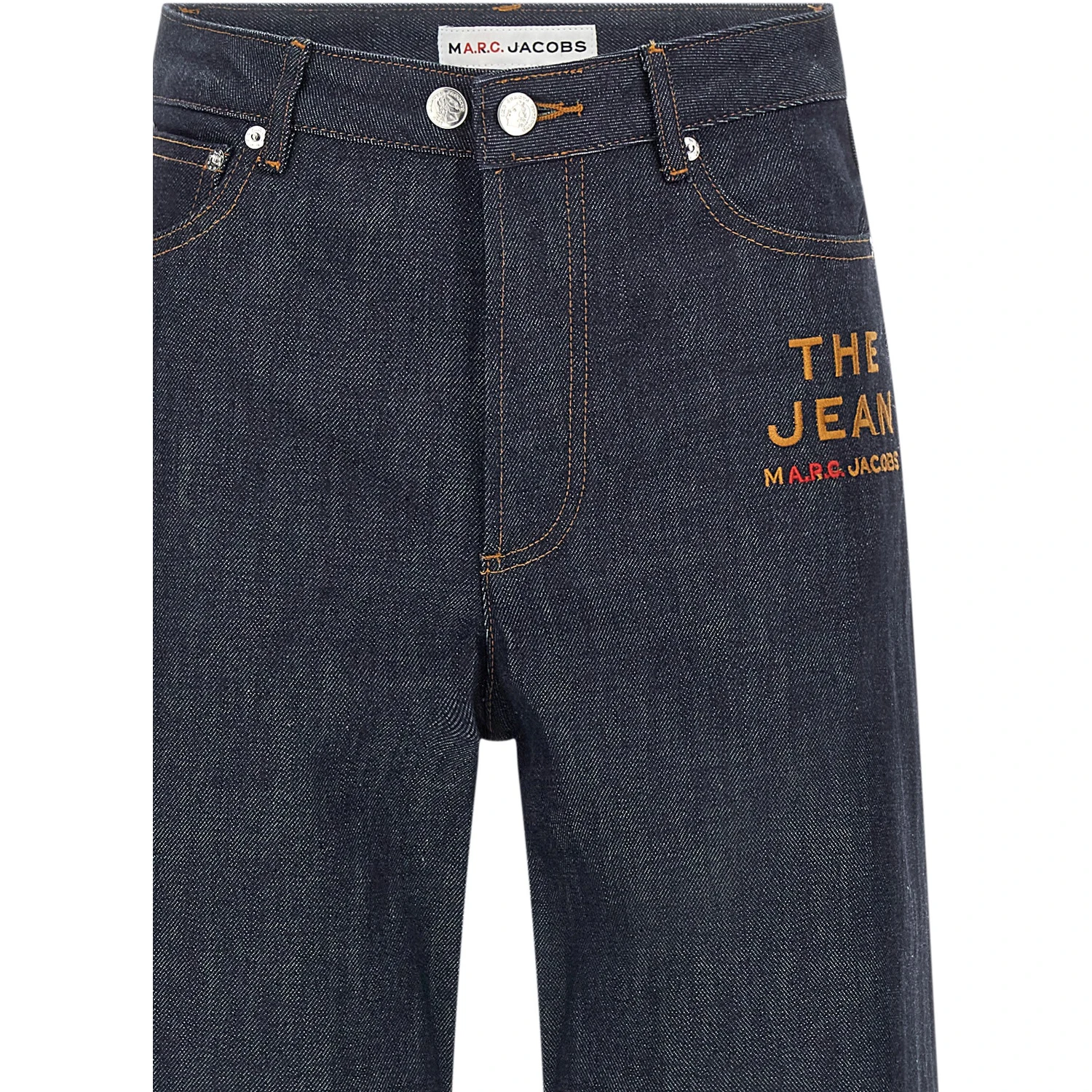 Blue Cotton Straight-Leg Jeans