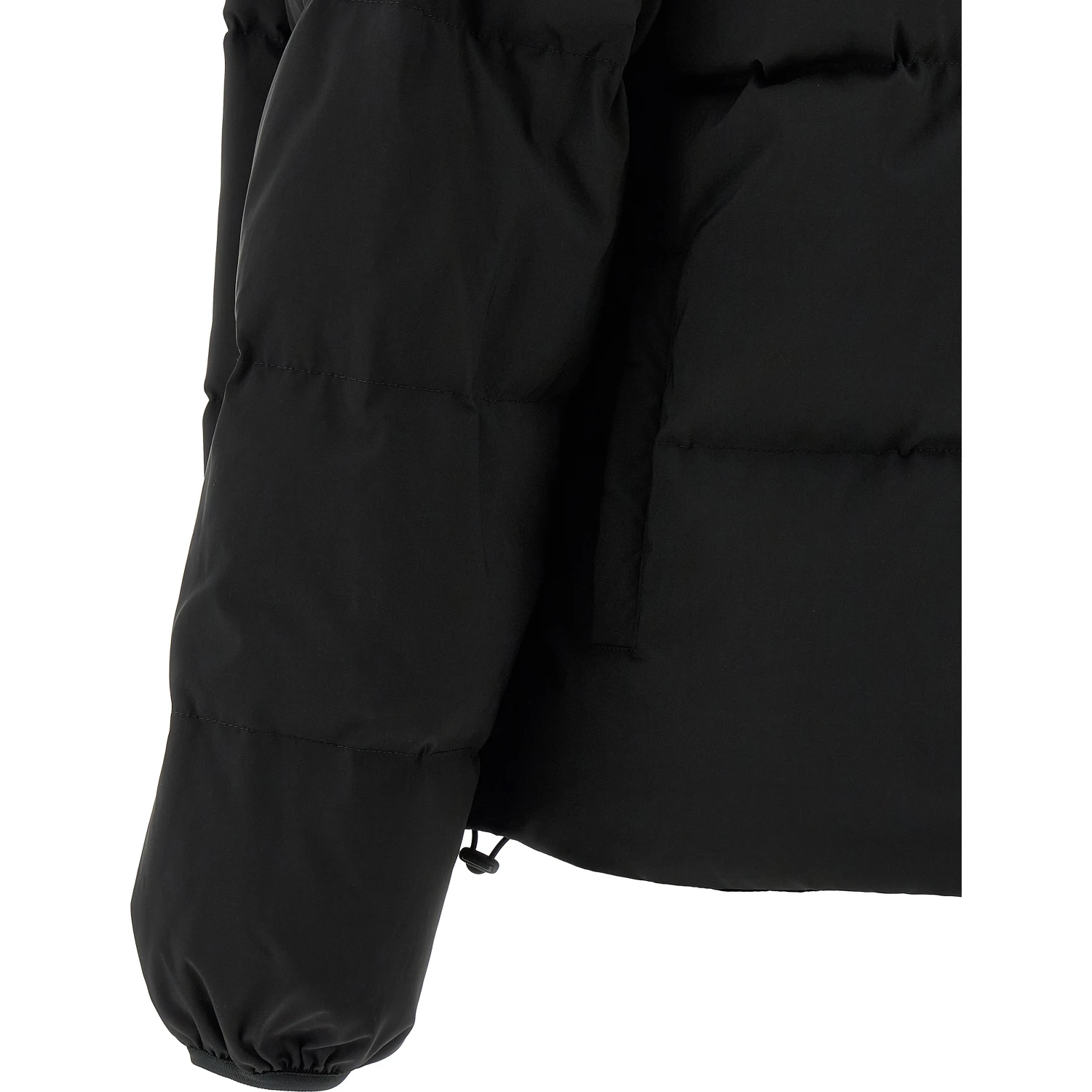 Black Polyester Full-Length Jacket