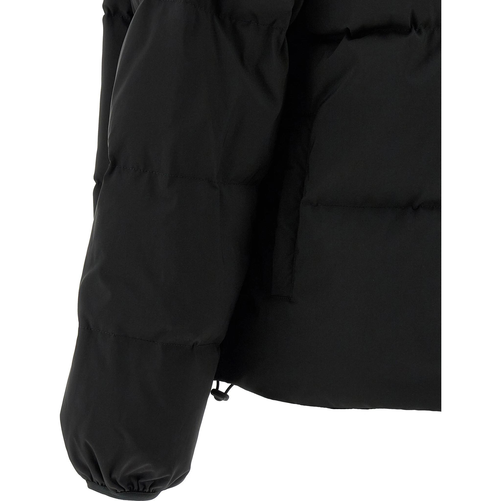 Black Polyester Full-Length Jacket