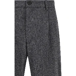 Gray Wool Casual Pants