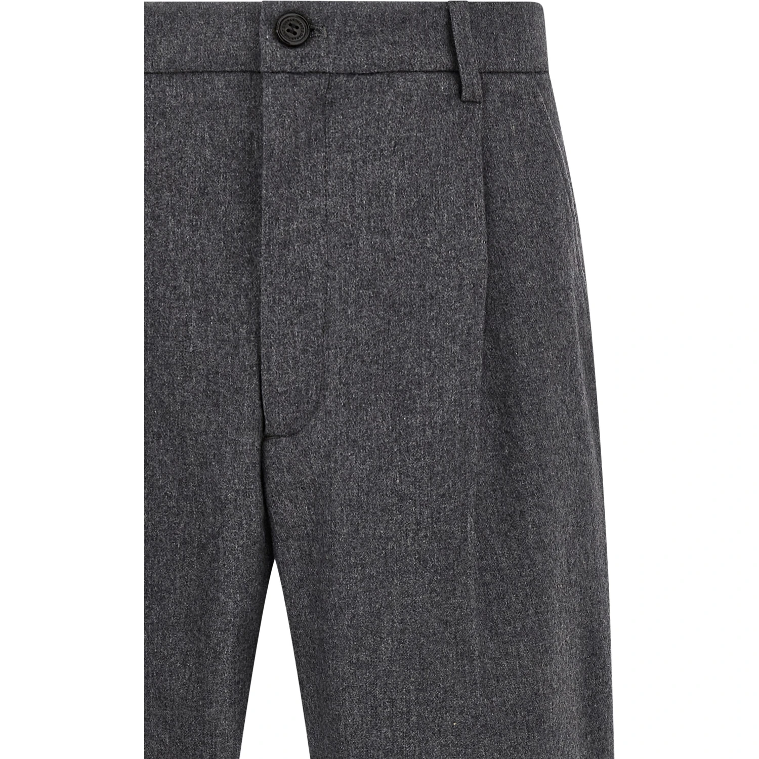 Gray Wool Casual Pants
