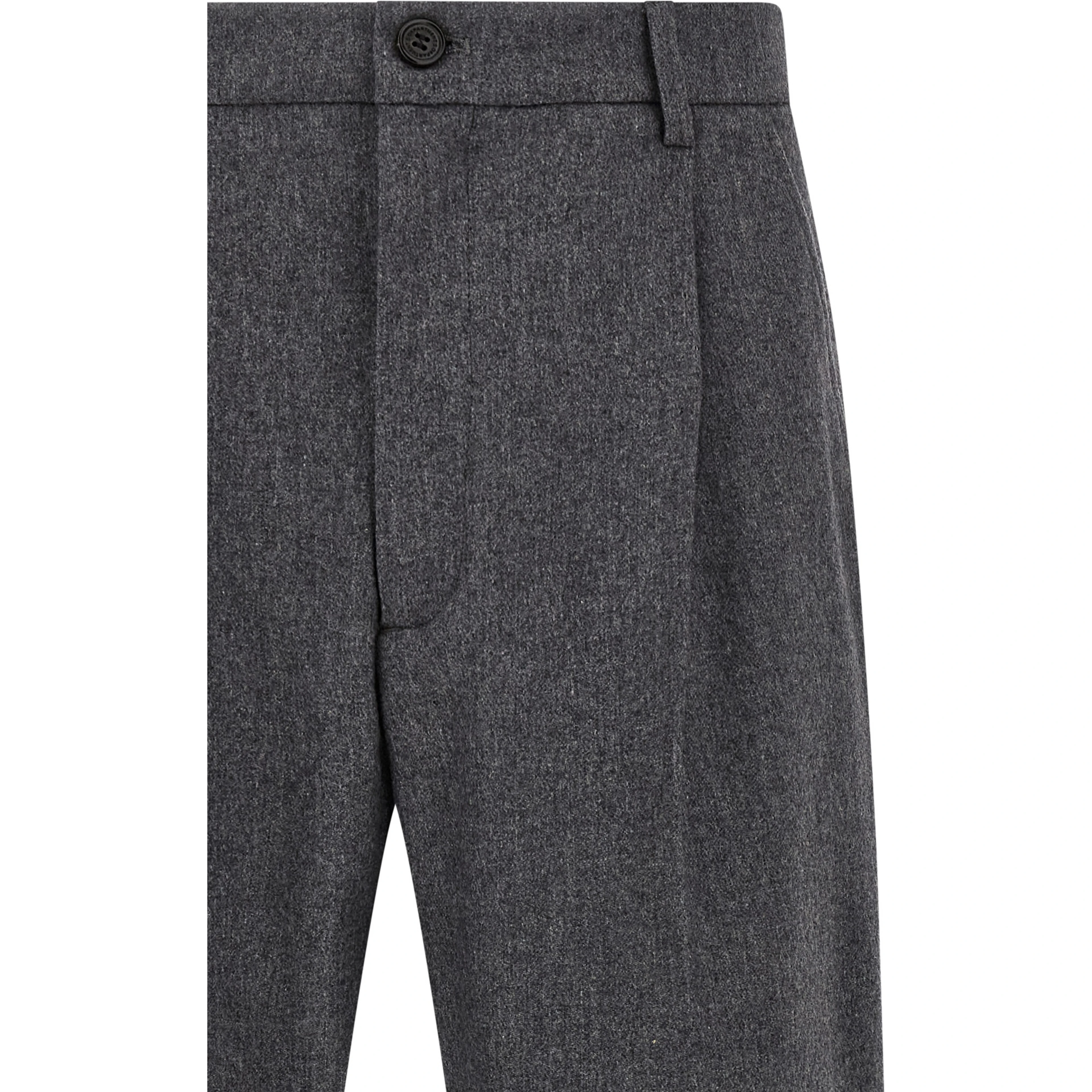 Gray Wool Casual Pants