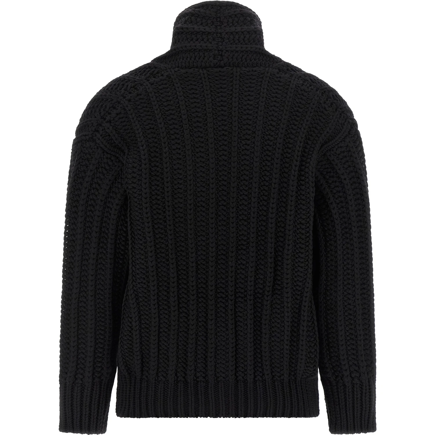 Black Virgin Wool Cardigan