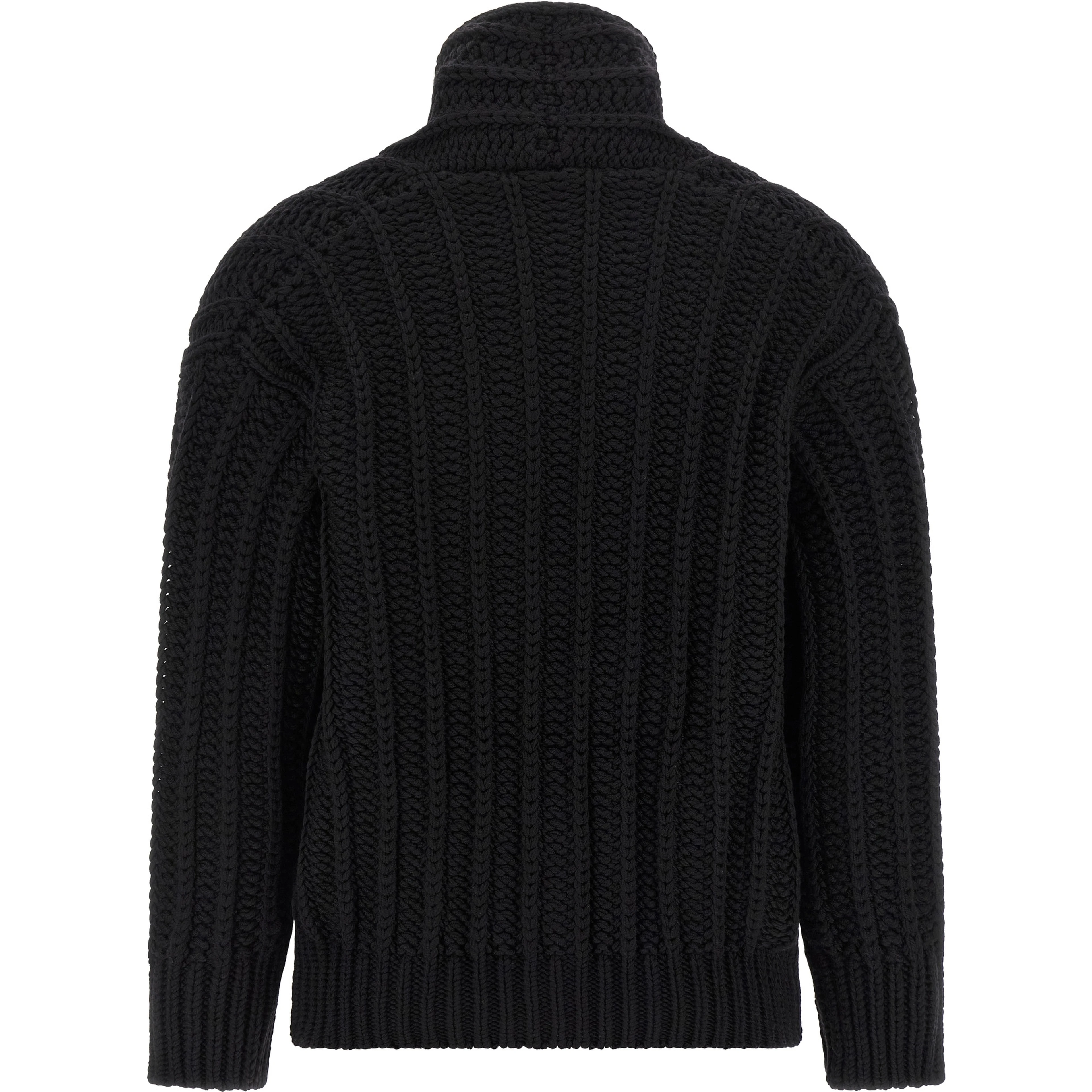 Black Virgin Wool Cardigan