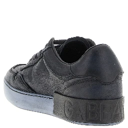 Black Lamb Leather Low Top Sneakers
