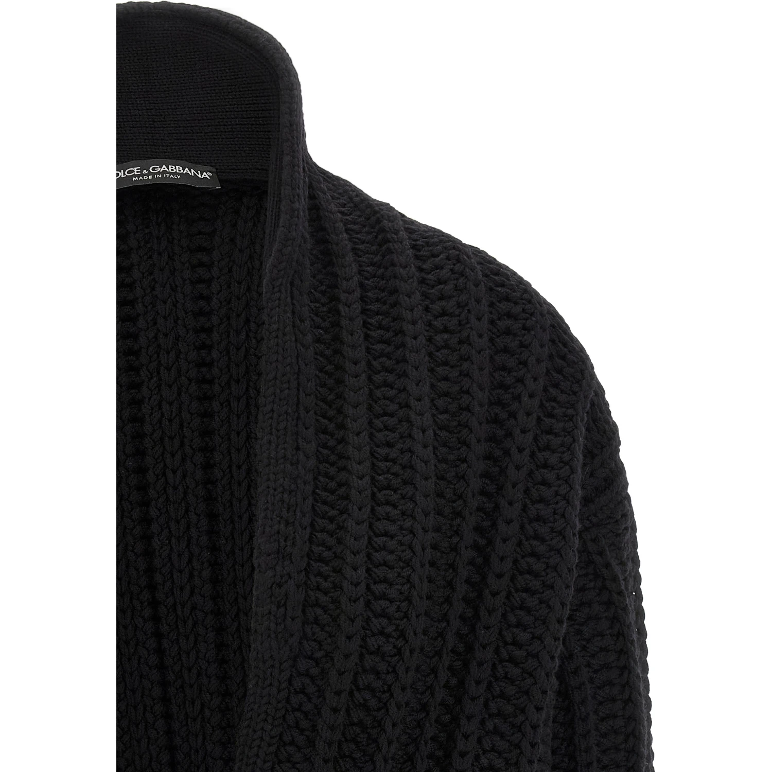 Black Virgin Wool Cardigan