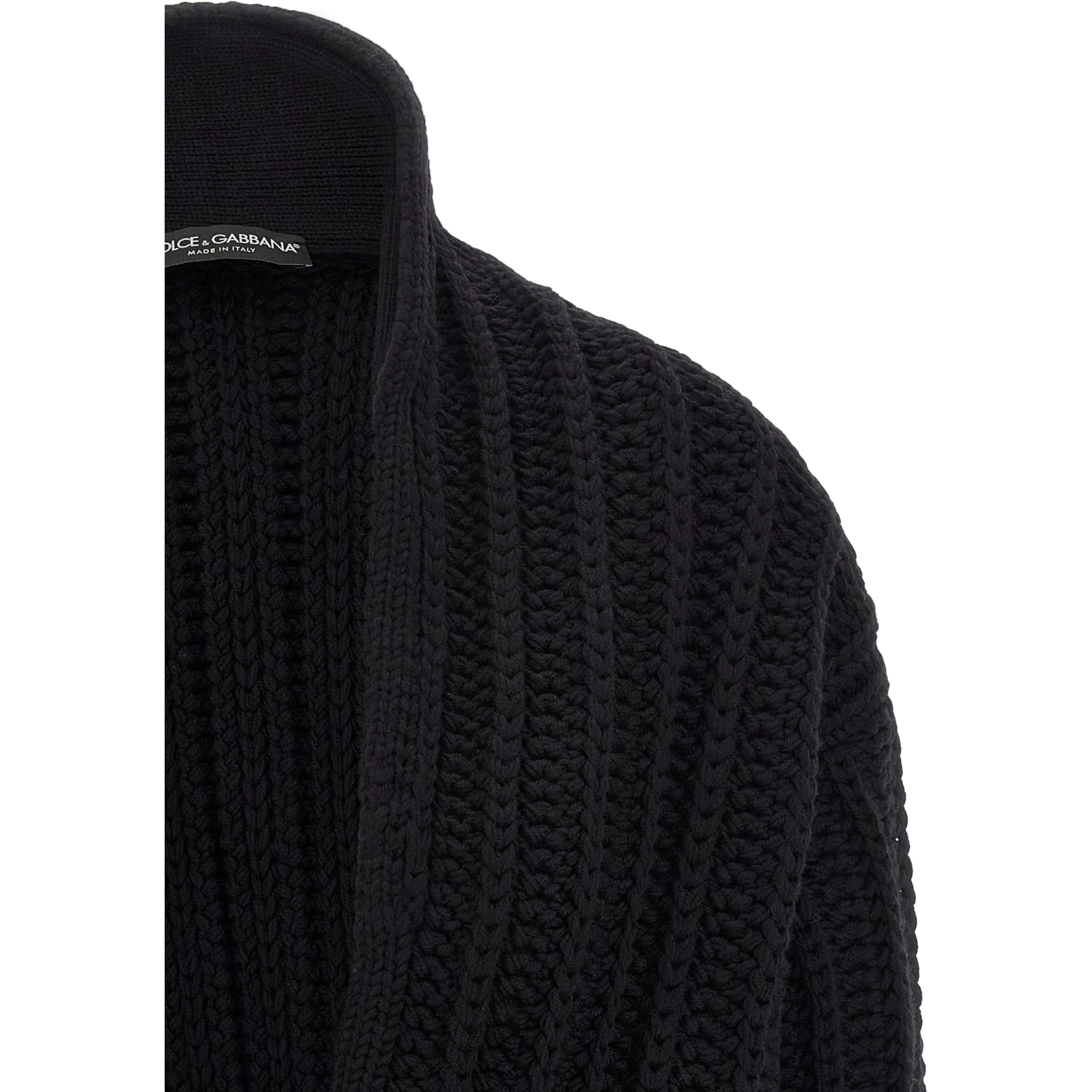 Black Virgin Wool Cardigan