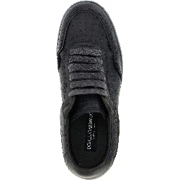 Black Lamb Leather Low Top Sneakers