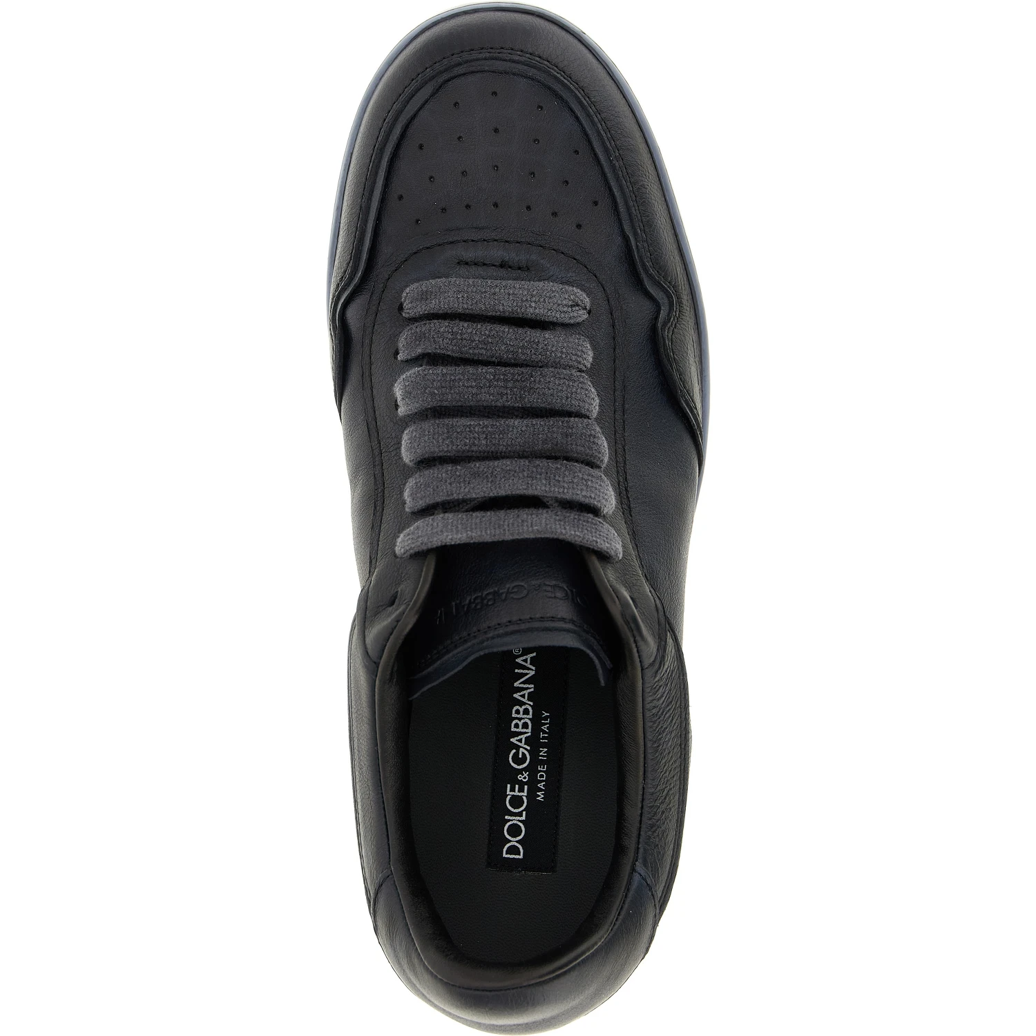 Black Lamb Leather Low Top Sneakers