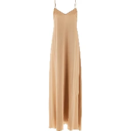 Beige Viscose Long Dress