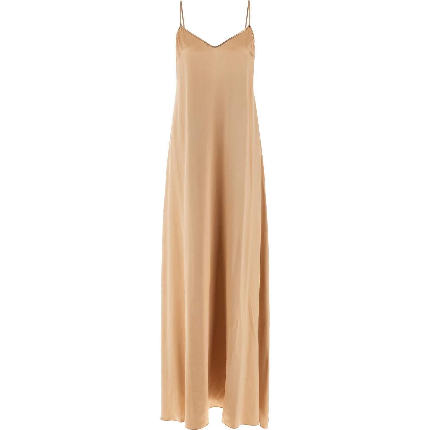 Beige Viscose Long Dress