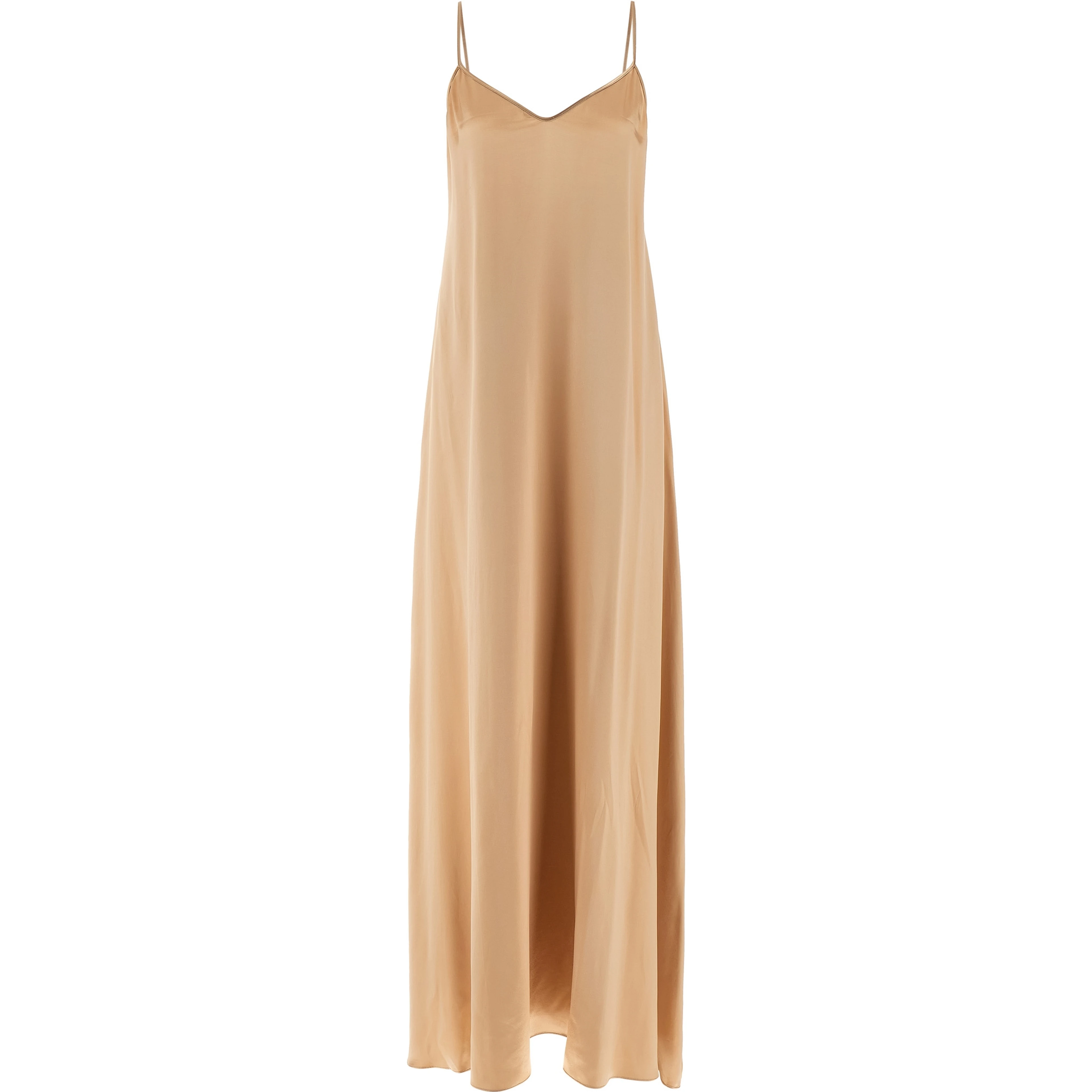 Beige Viscose Long Dress