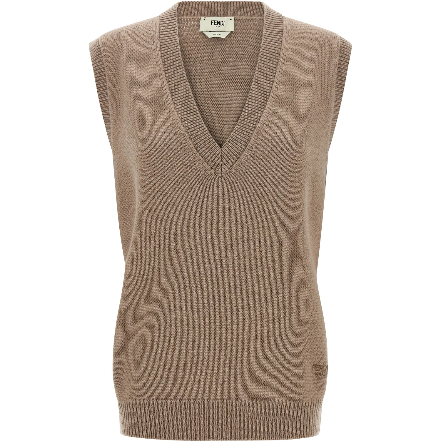 Beige Cashmere Sleeveless Jacket